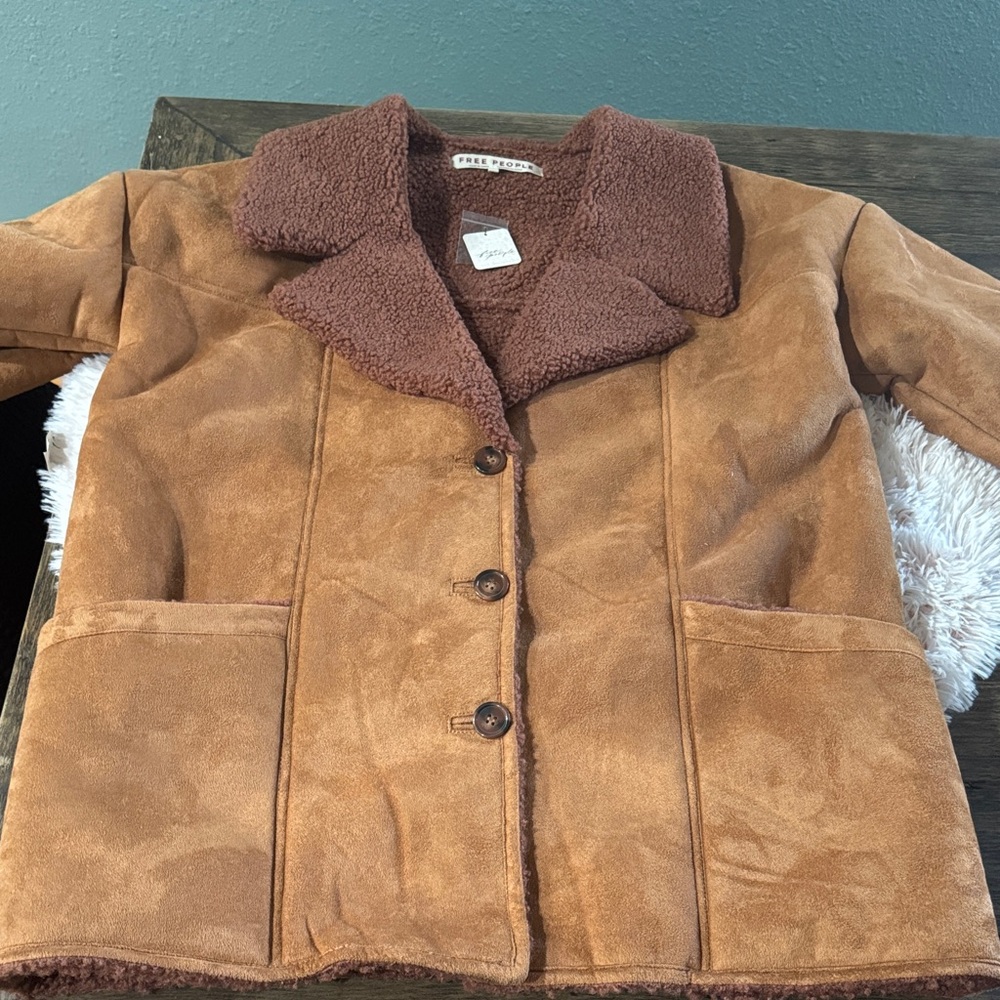 Free People Tan Teddy Jacket